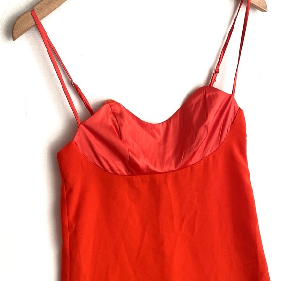 (A56) NEW Free People Coral Minidress with satin sweetheart trimmed, Sz XS, NWOT - Picture 7 of 16